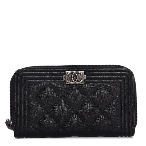 chanel small zip wallet|chanel boy zip around wallet.